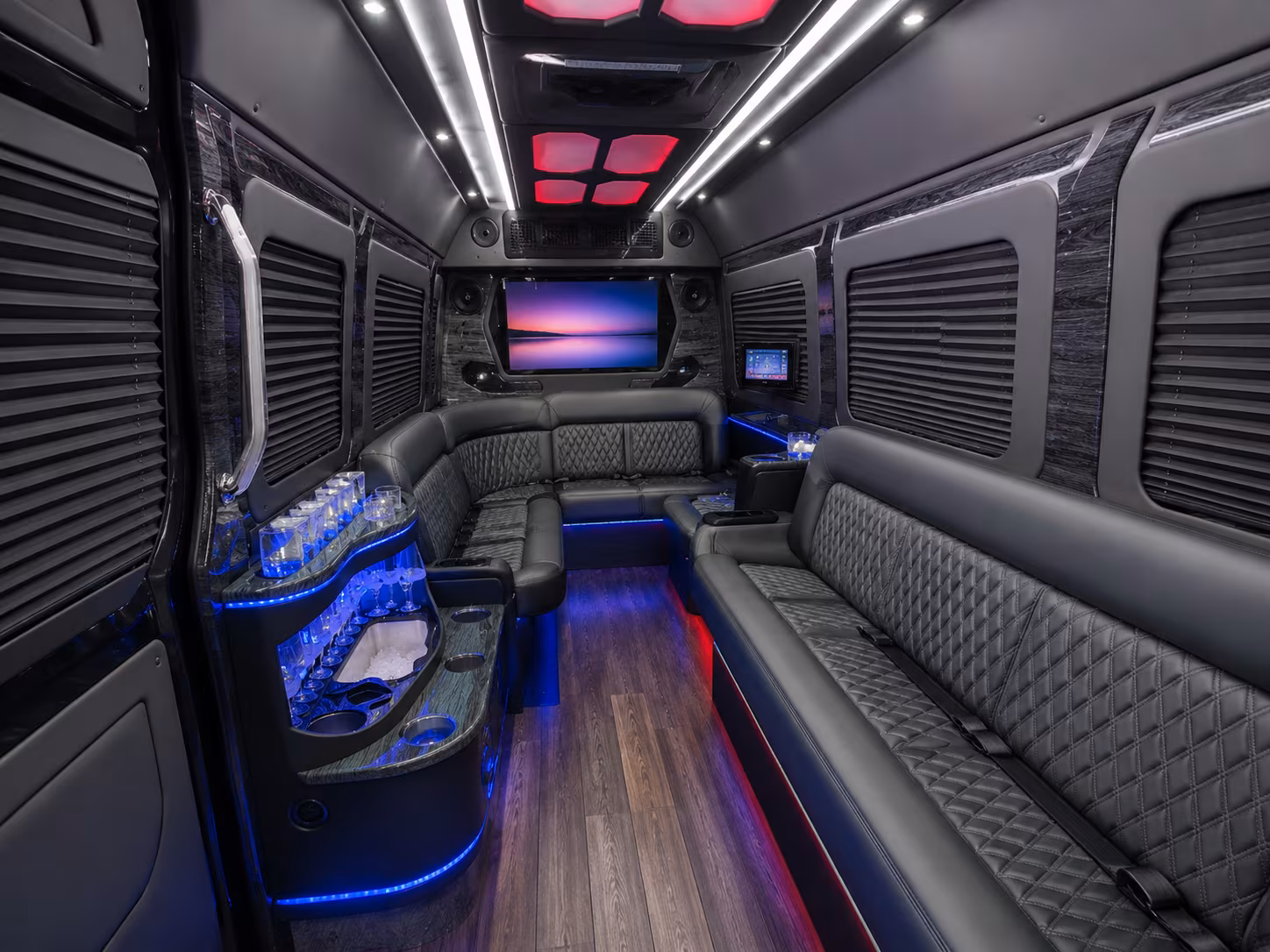 tulare 40 passenger party bus interior